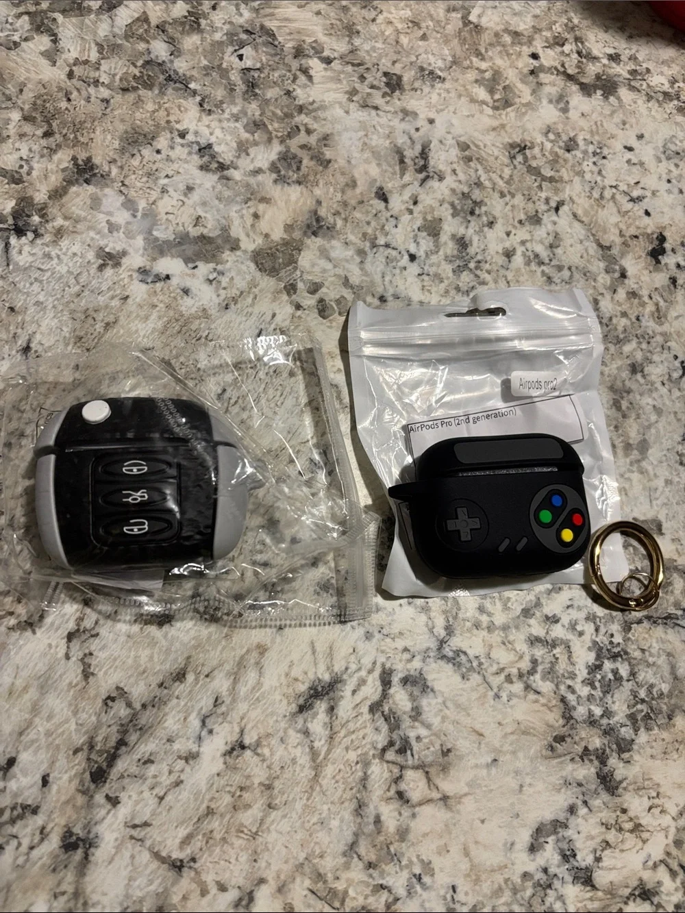 Black Game Controller AirPods Case bundle with Keyring